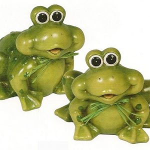 Lot de 2 grenouilles - figurine de jardins