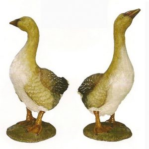 Lot de 2 oies - figurine de jardins