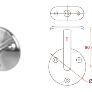 Support de rampe fixe - inox