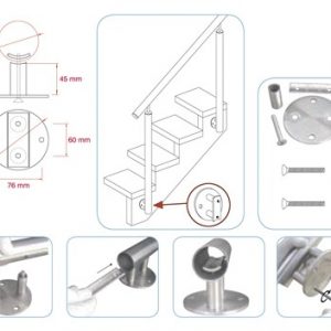 Support de tube inox 316