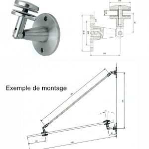 Soutien inox pour auvent